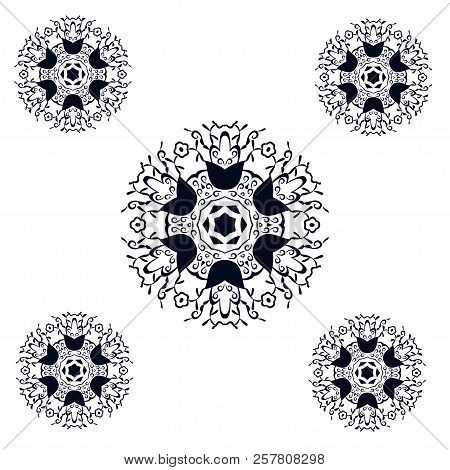 Beautiful Vintage Circular Pattern Of Indian, Floral Round