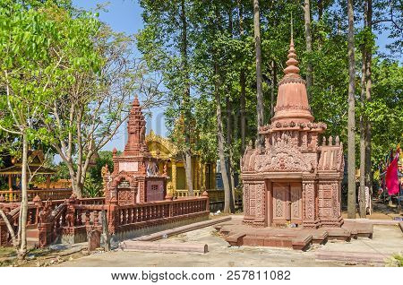 Chong Koh, Cambodia - April 9, 2018: Place Of Worship And A Cult Site Of A Small Remote Village Chon