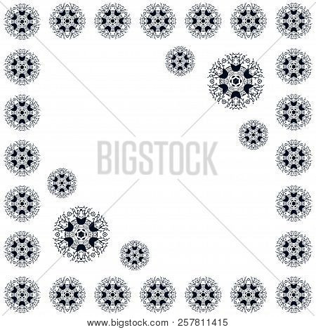 Beautiful Vintage Circular Pattern Of Indian, Floral Round