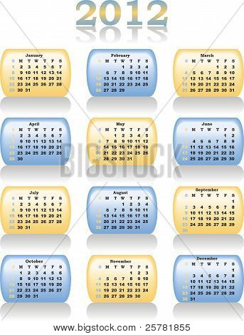 เวกเตอร์ปฏิทิน 2012