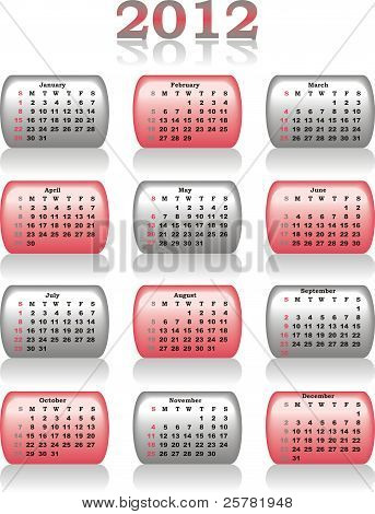 เวกเตอร์ปฏิทิน 2012