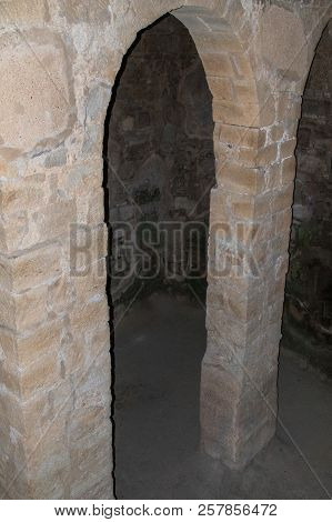 Fragment  Of Monastery Of St. Euthymius Ruins Located In Ma'ale Adumim Industrial Zone In Israel