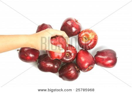 Hand Holding Red Apple