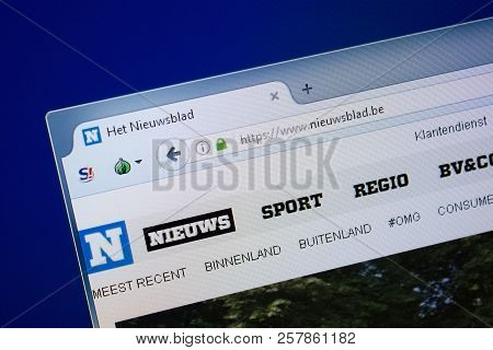 Ryazan, Russia - September 09, 2018: Homepage Of Nieuwsblad Website On The Display Of Pc, Url - Nieu