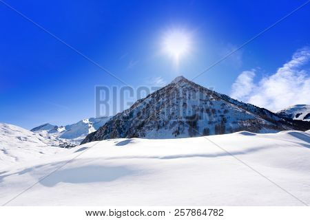 Cerler Ampriu mountain in Pyrenees of Huesca in Spain