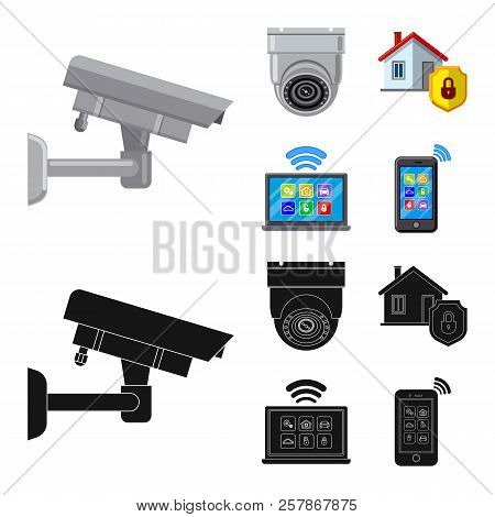 Vector Illustration Of Office And House Symbol. Set Of Office And System Stock Vector Illustration.