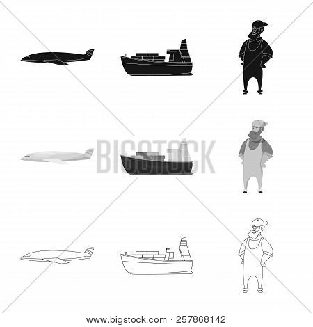 Vector Illustration Of Goods And Cargo Sign. Set Of Goods And Warehouse Stock Symbol For Web.