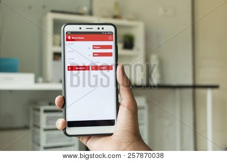 Negeri Sembilan,malaysia - August 29, 2018: Health Tracker Application On Smartphone. It Is To Keep