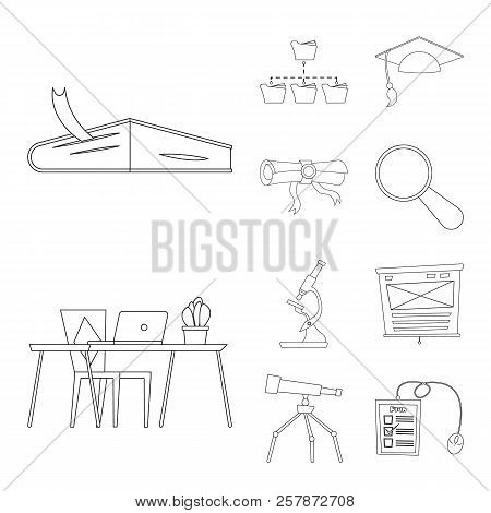 Vector Illustration Of Education And Learning Logo. Set Of Education And School Stock Symbol For Web