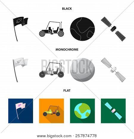Vector Design Of Mars And Space Logo. Set Of Mars And Planet Stock Vector Illustration.