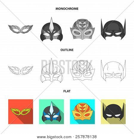 Vector Design Of Hero And Mask Logo. Set Of Hero And Superhero Vector Icon For Stock.