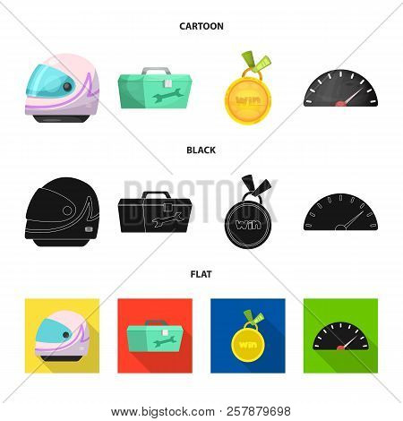 Isolated Object Of Car And Rally Symbol. Set Of Car And Race Stock Vector Illustration.