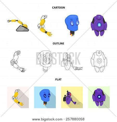 Vector Illustration Of Robot And Factory Icon. Collection Of Robot And Space Stock Vector Illustrati
