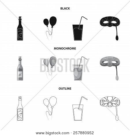 Vector Illustration Of Party And Birthday Logo. Collection Of Party And Celebration Vector Icon For 