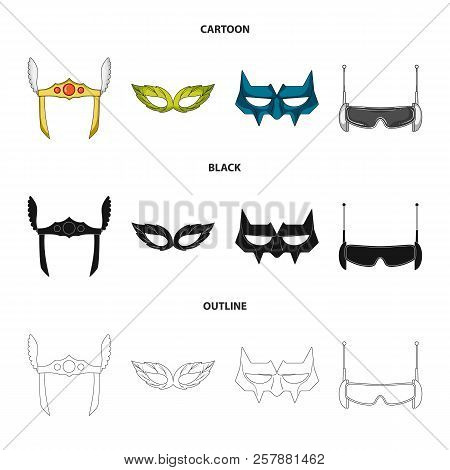 Vector Design Of Hero And Mask Logo. Collection Of Hero And Superhero Vector Icon For Stock.