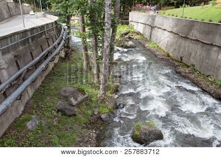 Beautiful Place At Source Of The River In The Mountains Of Southern Caucasus. Mountains River