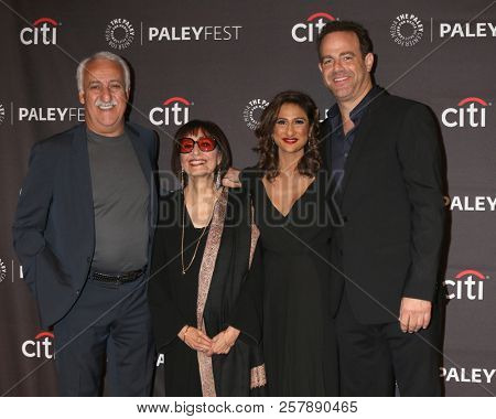 LOS ANGELES - SEP 10:  Brian George, Madhur Jaffrey, Sarayu Blue, Paul Adelstein at the 2018 PaleyFest Fall TV Previews - NBC at the Paley Center for Media on September 10, 2018 in Beverly Hills, CA