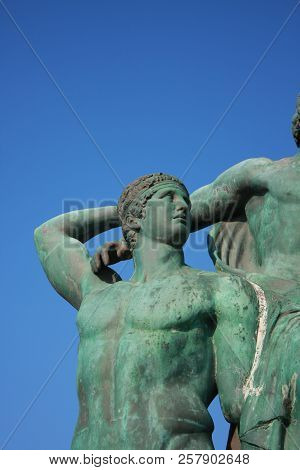 Rhodes: Aug 21, 2018 - Monument To Diagoras Family On Rhodes Island In Greece.