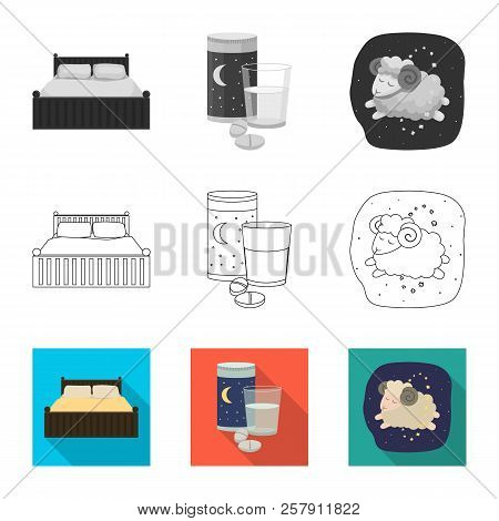 Vector Design Of Dreams And Night Symbol. Set Of Dreams And Bedroom Vector Icon For Stock.