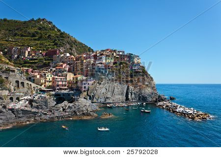 Panoramic View Of A Small Village On The Sea
