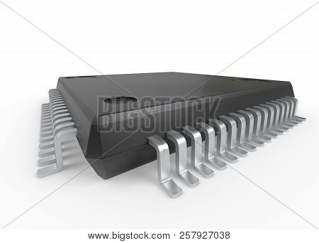 Electrionic Circuit Chip Package Lqfp 3d Illustration