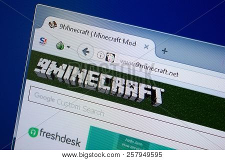 Ryazan, Russia - September 09, 2018: Homepage Of 9 Minecraft Website On The Display Of Pc, Url - 9mi