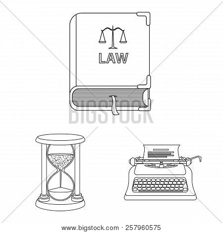 Vector Design Of Law And Lawyer Sign. Set Of Law And Justice Stock Vector Illustration.