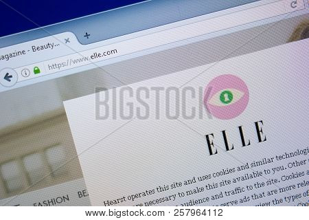 Ryazan, Russia - September 09, 2018: Homepage Of Elle Website On The Display Of Pc, Url - Elle.com.