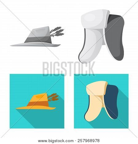 Vector Illustration Of Headgear And Cap Symbol. Set Of Headgear And Accessory Stock Vector Illustrat