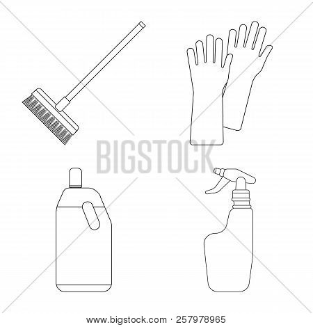 Vector Design Of Cleaning And Service Icon. Collection Of Cleaning And Household Vector Icon For Sto