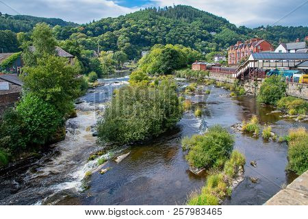 Scenic View Of The River Dee At Llangollen In Wales