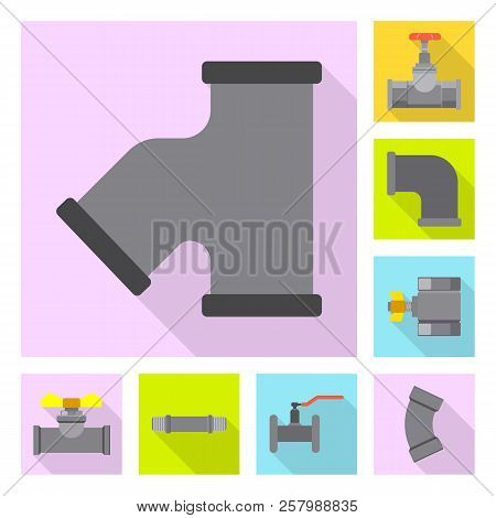 Isolated Object Of Pipe And Tube Sign. Collection Of Pipe And Pipeline Stock Symbol For Web.