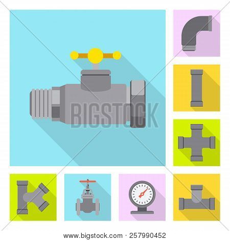 Vector Illustration Of Pipe And Tube Icon. Collection Of Pipe And Pipeline Stock Symbol For Web.