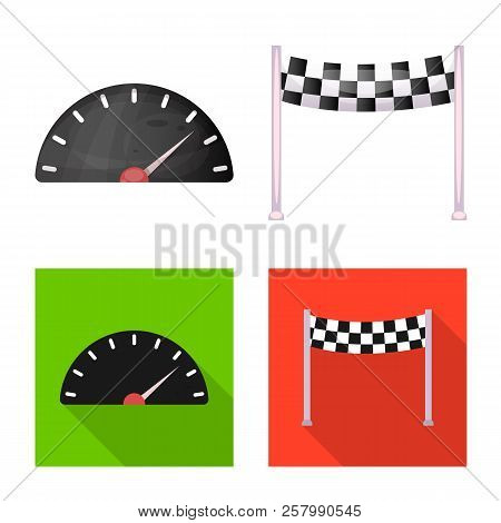 Isolated Object Of Car And Rally Icon. Collection Of Car And Race Vector Icon For Stock.