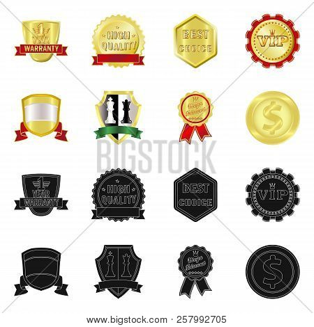 Vector Illustration Of Emblem And Badge Symbol. Set Of Emblem And Sticker Vector Icon For Stock.