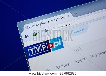 Ryazan, Russia - September 09, 2018: Homepage Of Tvp Website On The Display Of Pc, Url - Tvp.pl.