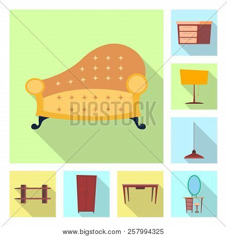 Vector Illustration Of Furniture And Apartment Icon. Set Of Furniture And Home Stock Vector Illustra