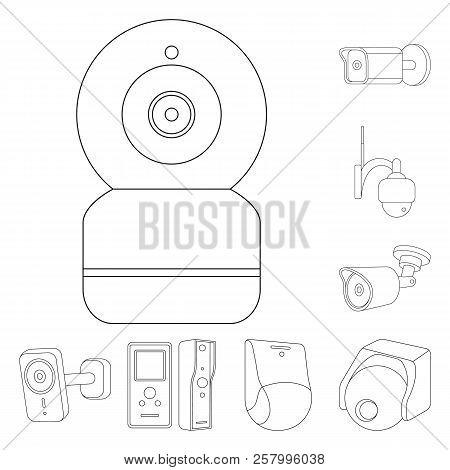 Vector Design Of Cctv And Camera Logo. Set Of Cctv And System Stock Vector Illustration.