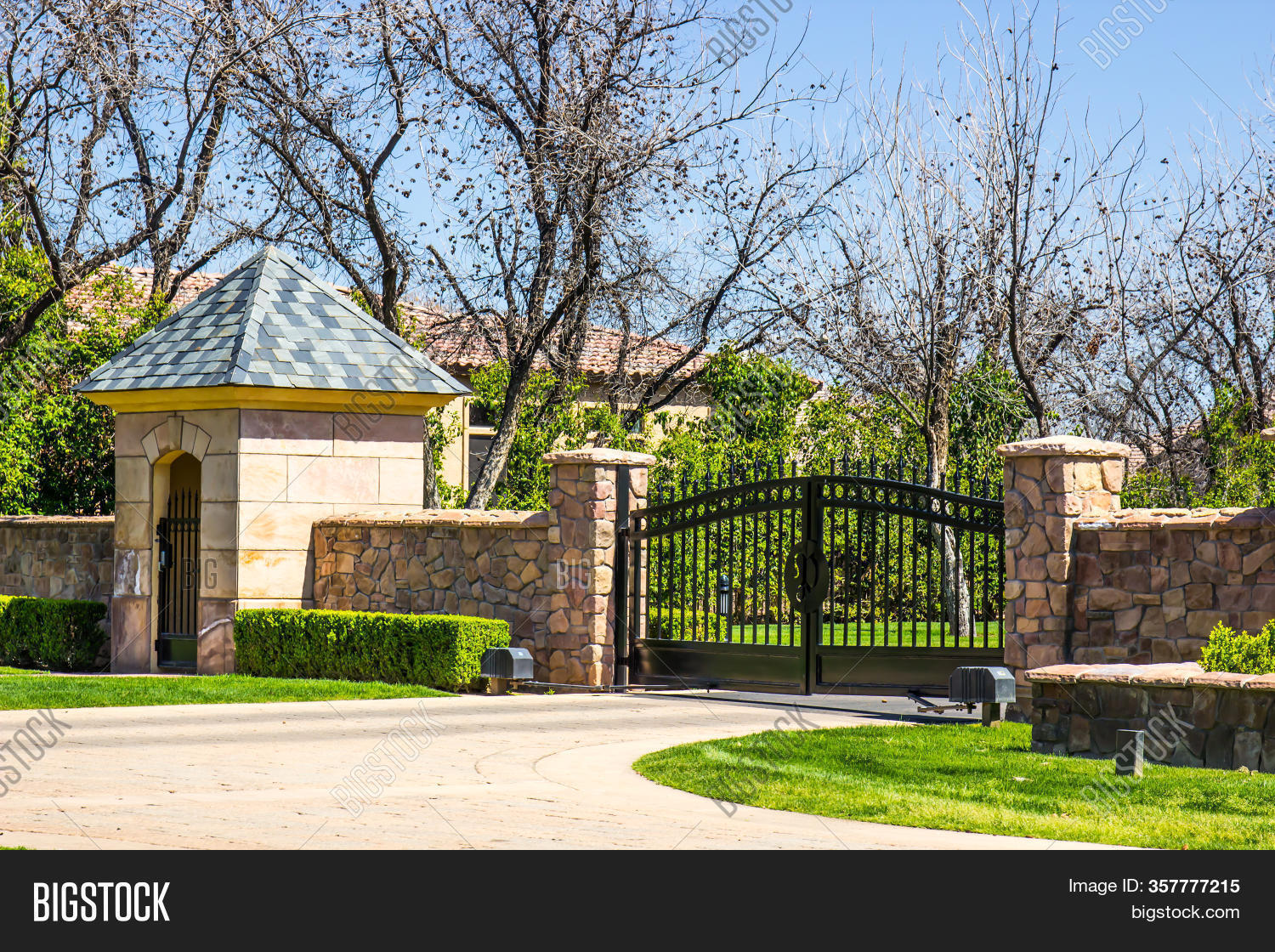 Electric Entry Gate Image Photo Free Trial Bigstock