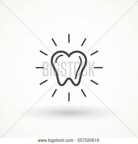 Tooth Healthy Icon, Editable Strok Clean Tooth, Dentistry Symbol, Care, Dentist Icon, Medical Sign, 