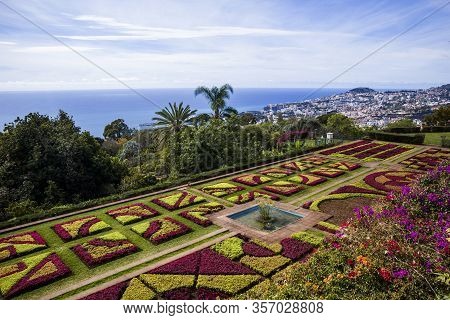 Funchal, Portugal - February 13, 2020: Detail Of Madeira Botanical Garden In Fuchal, Portugal. Garde