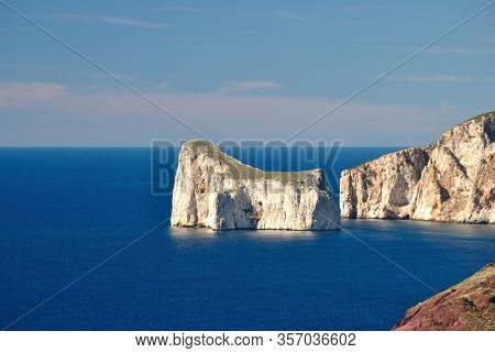View Of The Pan Di Zucchero And The Coast Of Nebida And Masua