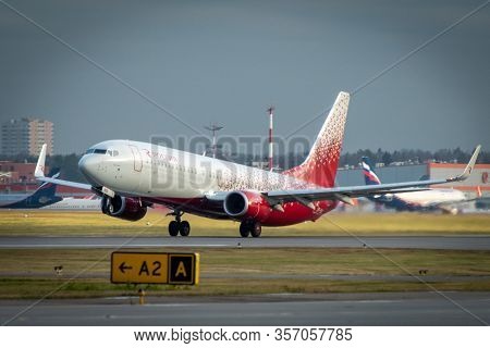 October 29, 2019, Moscow, Russia. Plane 
Boeing 737-800 Rossiya - Russian Airlines At Sheremetyevo A