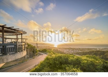 Sunrise View From The Agaiteida Bridge Which Means East Sun On The Hanta Road Near The North Nakagus