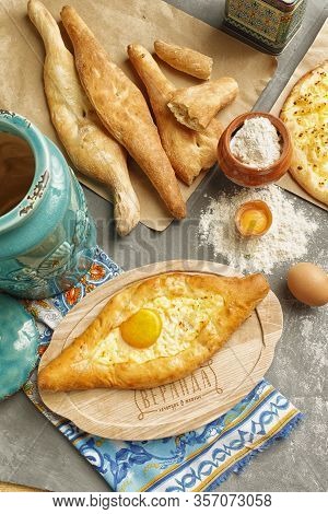 Caucasian Kitchen. Bakery Products. Set From Khachapuri.