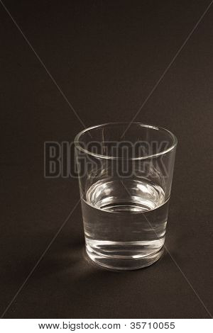 halb voll oder halb leeres Glas Wasser