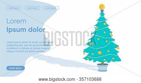 New Year - New Bright Ideas And Fresh Solutions. Electric Bulbs Growing On Christmas Fir As Innovati