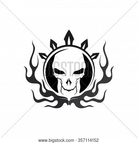 Crossbones Death Skull, Danger Or Poison Flat Icon For Apps And Websites