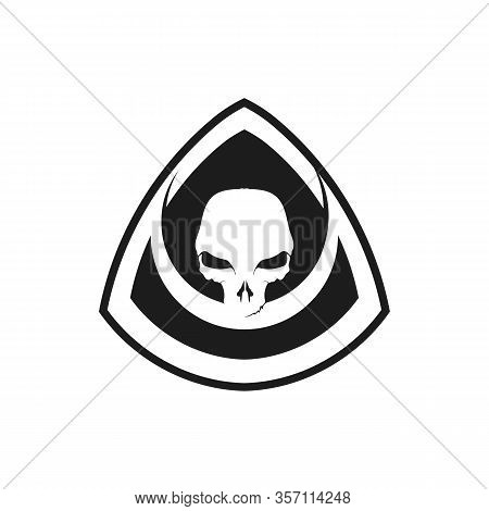 Crossbones Death Skull, Danger Or Poison Flat Icon For Apps And Websites
