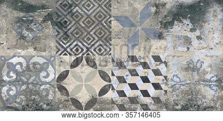 Colorful Vintage Old Ceramic Tiles Wall Decoration.turkish Ceramic Tiles Wall Background